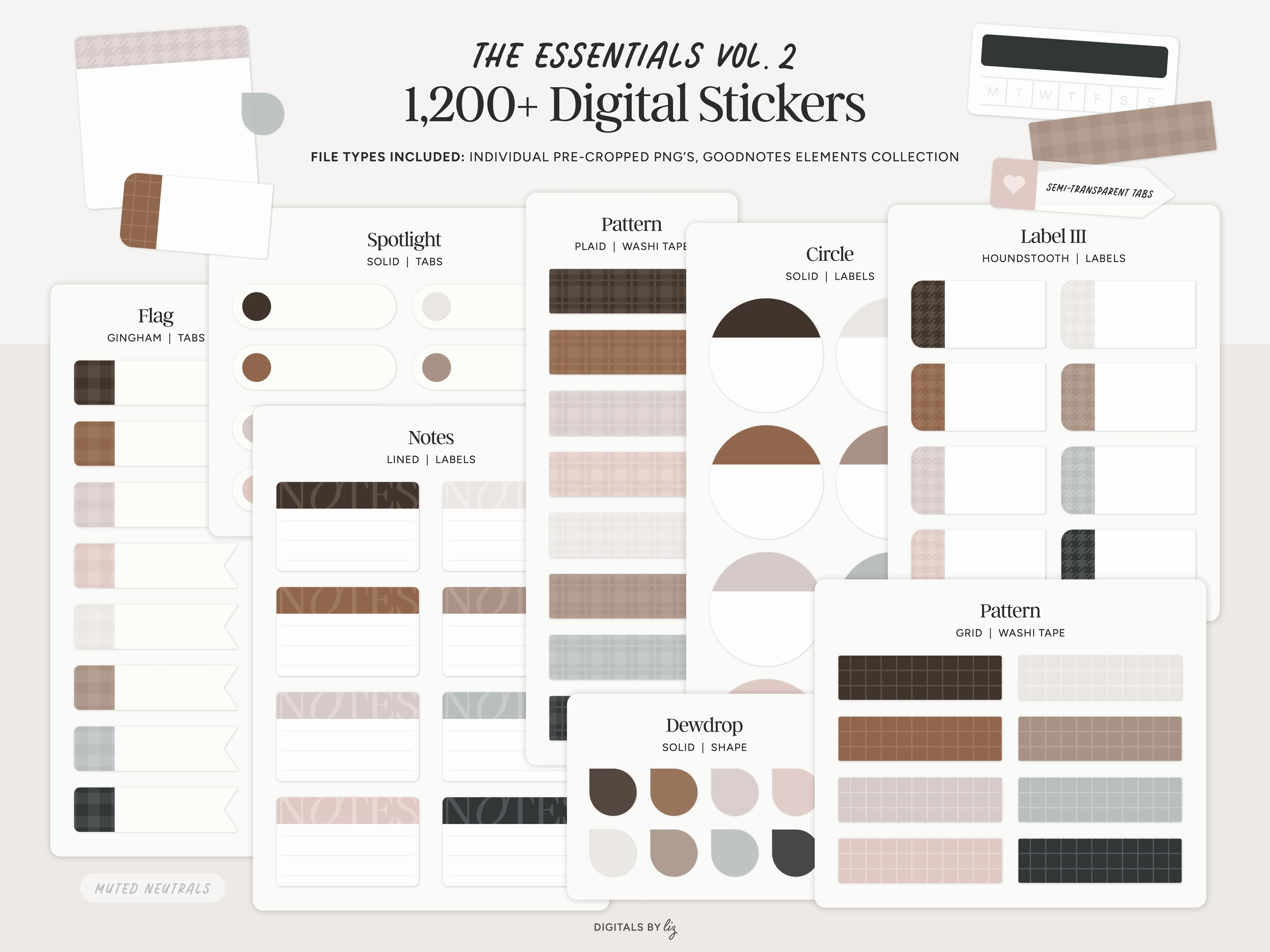Muted Neutrals Essentials Vol. 2 Digital Stickers